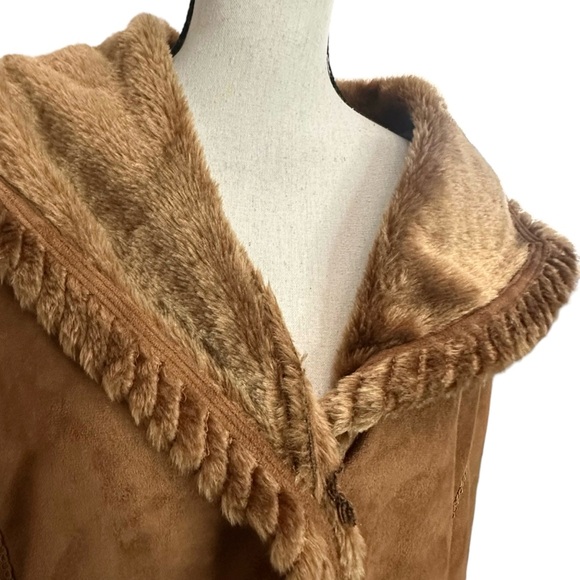 Maggie Barnes Jacket 4X (30/32W) Brown Suede Fur Lined - Picture 3 of 8